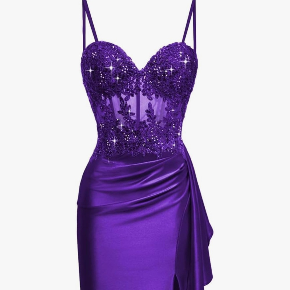 Amazon Purple Sequin Prom Dress
